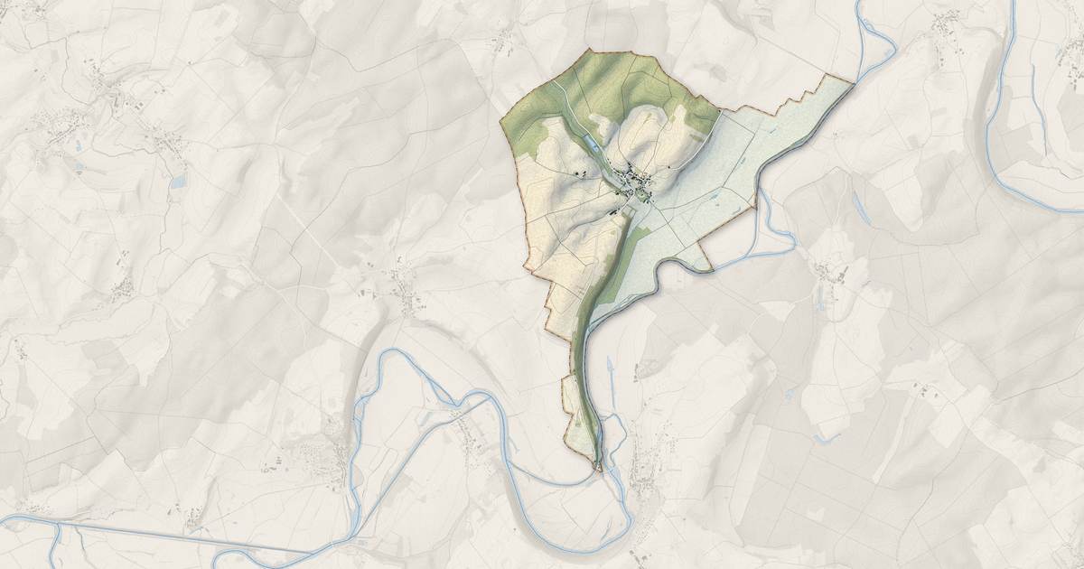 Portrait cartographique de Fédry : relief, eau, forêts, bâti et voies, calculés à partir des données de l'IGN