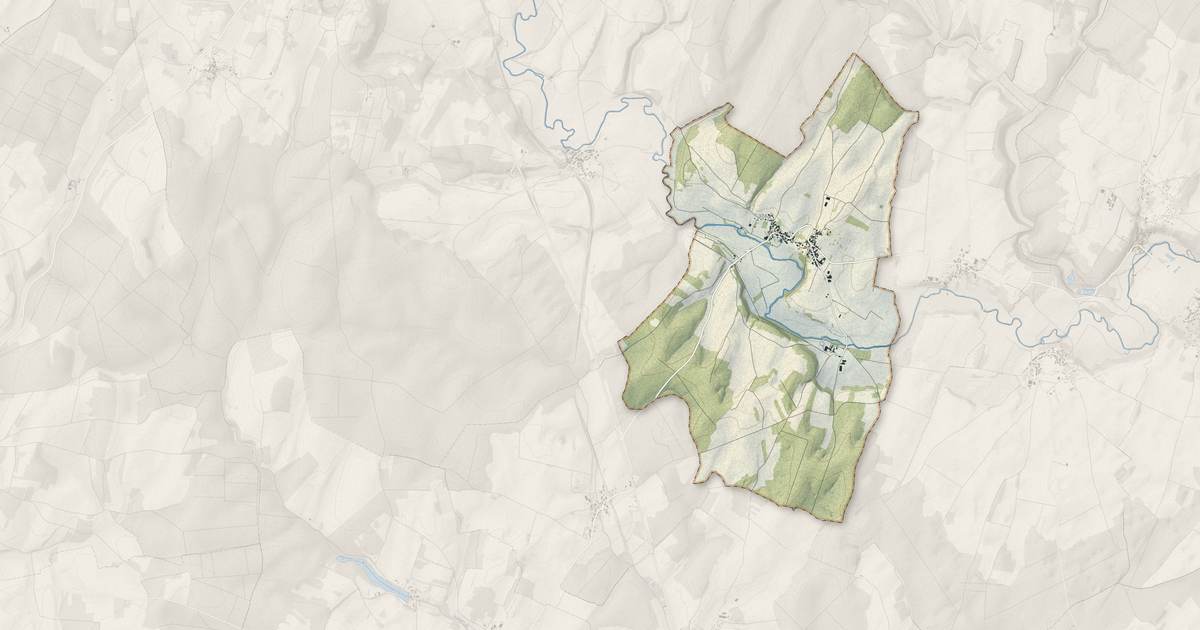 Portrait cartographique de Framont : relief, eau, forêts, bâti et voies, calculés à partir des données de l'IGN
