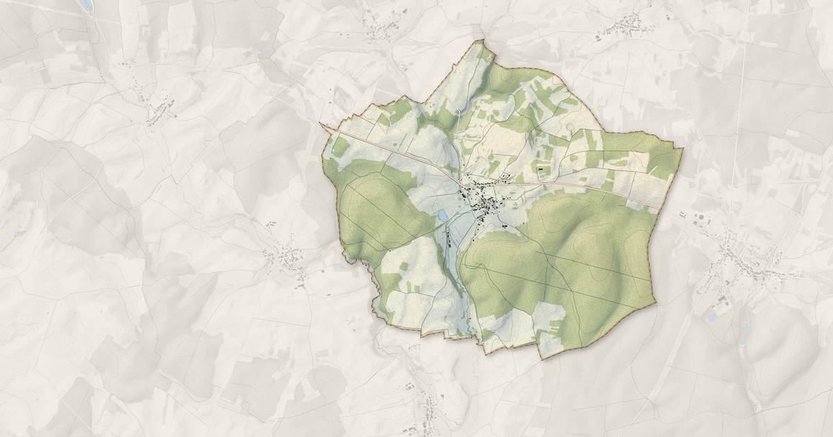 Portrait cartographique de Gourgeon : relief, eau, forêts, bâti et voies, calculés à partir des données de l'IGN