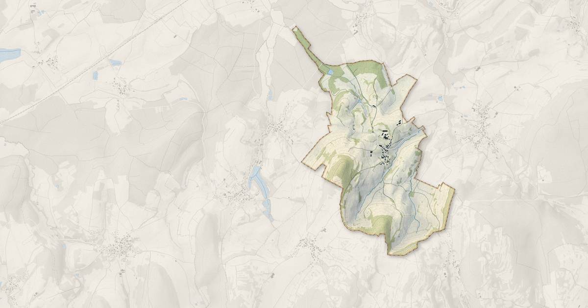 Portrait cartographique de Grammont : relief, eau, forêts, bâti et voies, calculés à partir des données de l'IGN