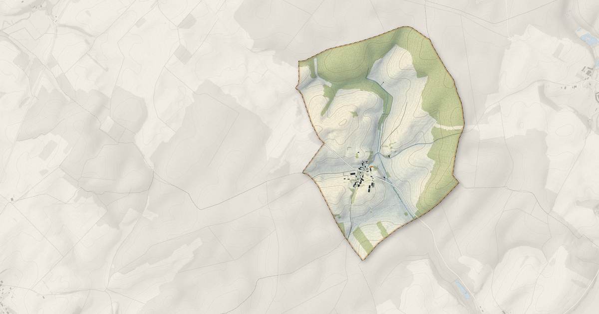 Portrait cartographique de Grandecourt : relief, eau, forêts, bâti et voies, calculés à partir des données de l'IGN