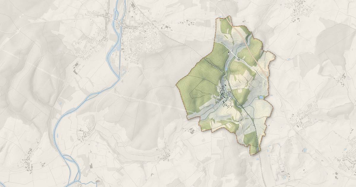 Portrait cartographique de Grattery : relief, eau, forêts, bâti et voies, calculés à partir des données de l'IGN