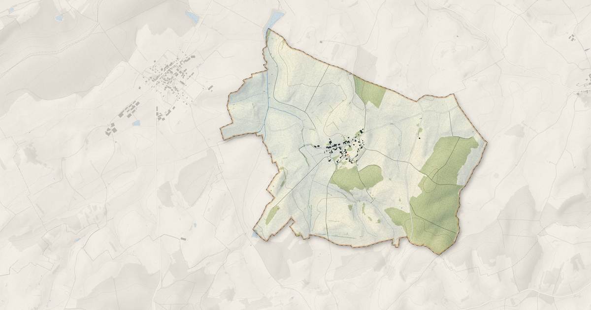 Portrait cartographique de Lambrey : relief, eau, forêts, bâti et voies, calculés à partir des données de l'IGN