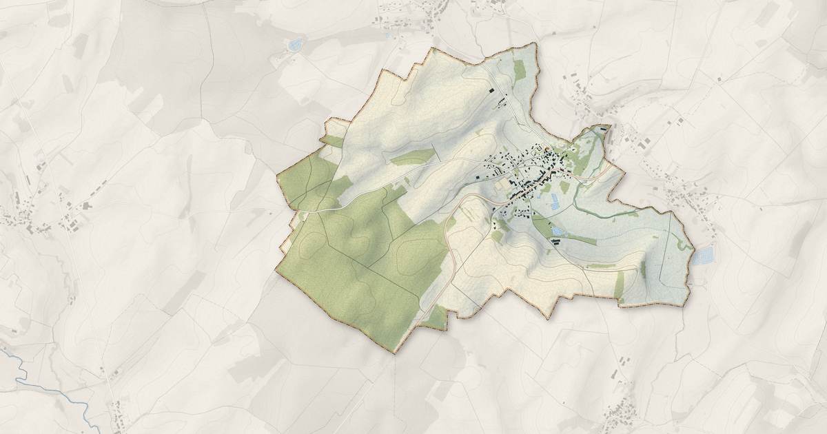 Portrait cartographique de Lavoncourt : relief, eau, forêts, bâti et voies, calculés à partir des données de l'IGN