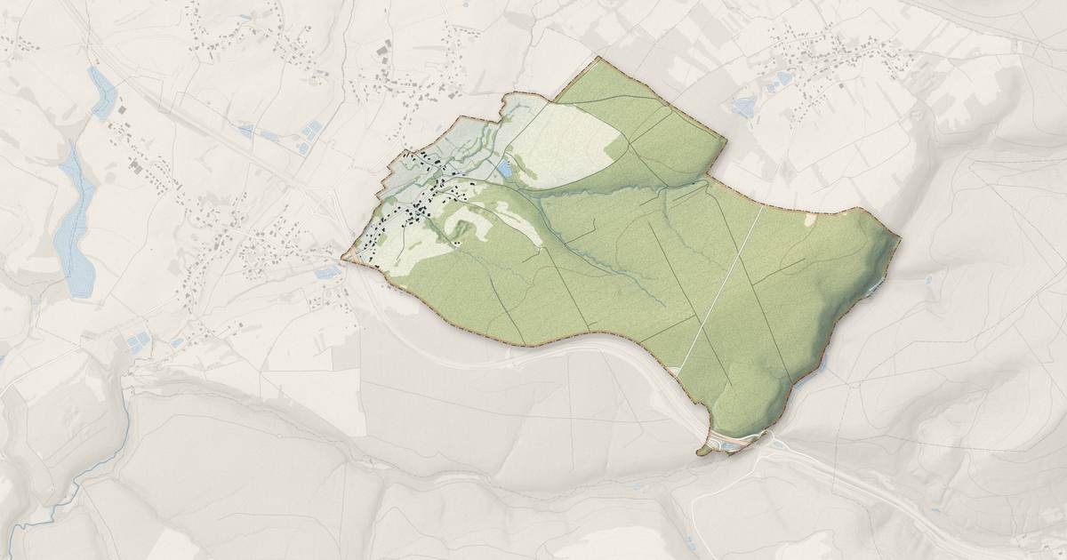 Portrait cartographique de Magny-Jobert : relief, eau, forêts, bâti et voies, calculés à partir des données de l'IGN