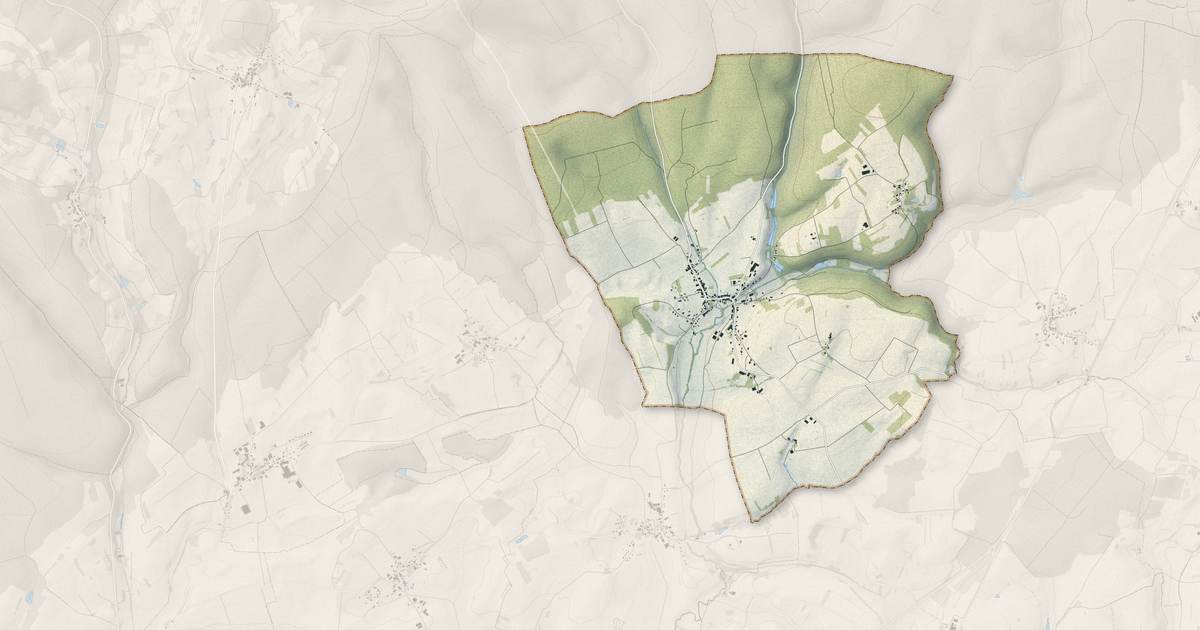 Portrait cartographique de Mailleroncourt-Charette : relief, eau, forêts, bâti et voies, calculés à partir des données de l'IGN