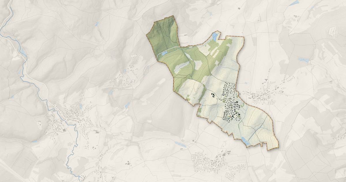 Portrait cartographique de Mandrevillars : relief, eau, forêts, bâti et voies, calculés à partir des données de l'IGN
