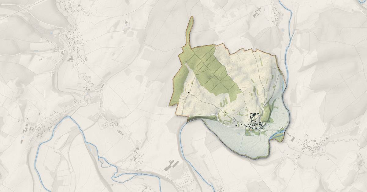 Portrait cartographique de Maussans : relief, eau, forêts, bâti et voies, calculés à partir des données de l'IGN
