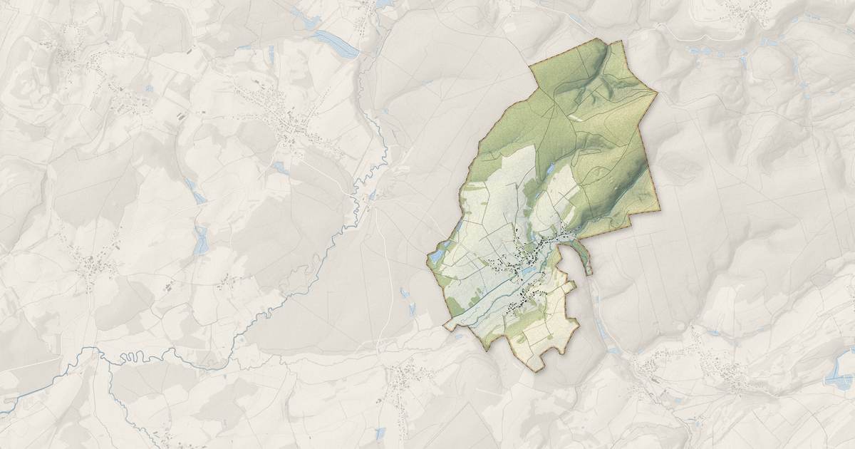 Portrait cartographique de Mignavillers : relief, eau, forêts, bâti et voies, calculés à partir des données de l'IGN