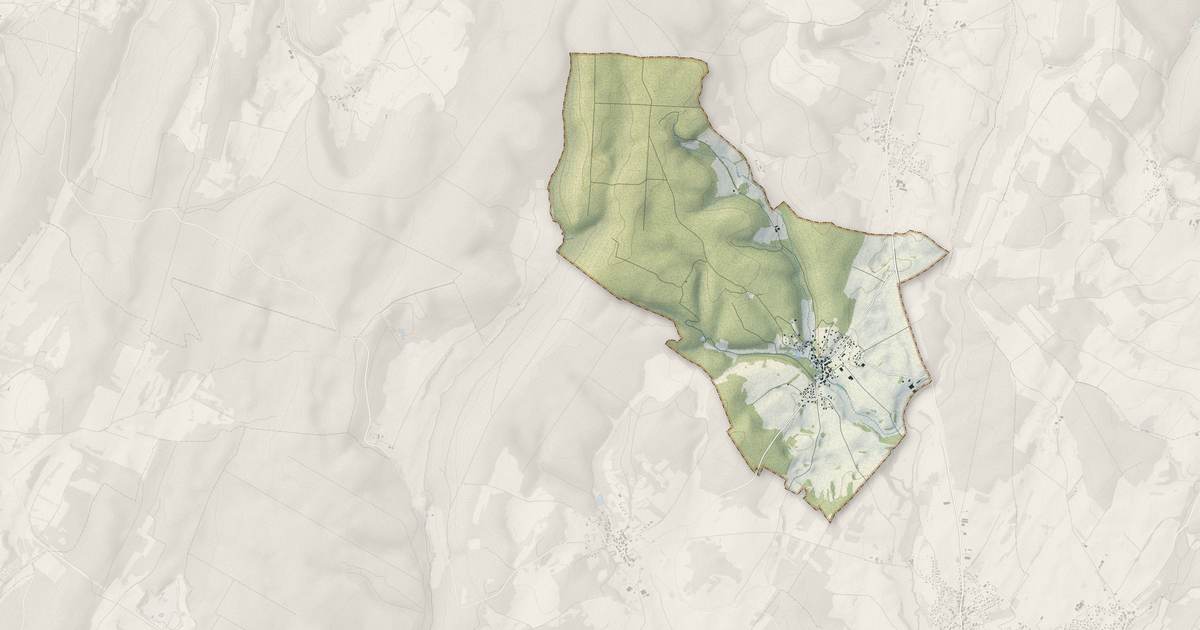 Portrait cartographique de Montboillon : relief, eau, forêts, bâti et voies, calculés à partir des données de l'IGN