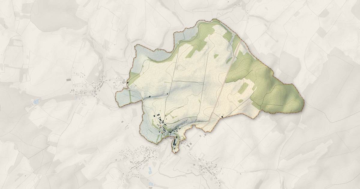 Portrait cartographique de Mont-Saint-Léger : relief, eau, forêts, bâti et voies, calculés à partir des données de l'IGN