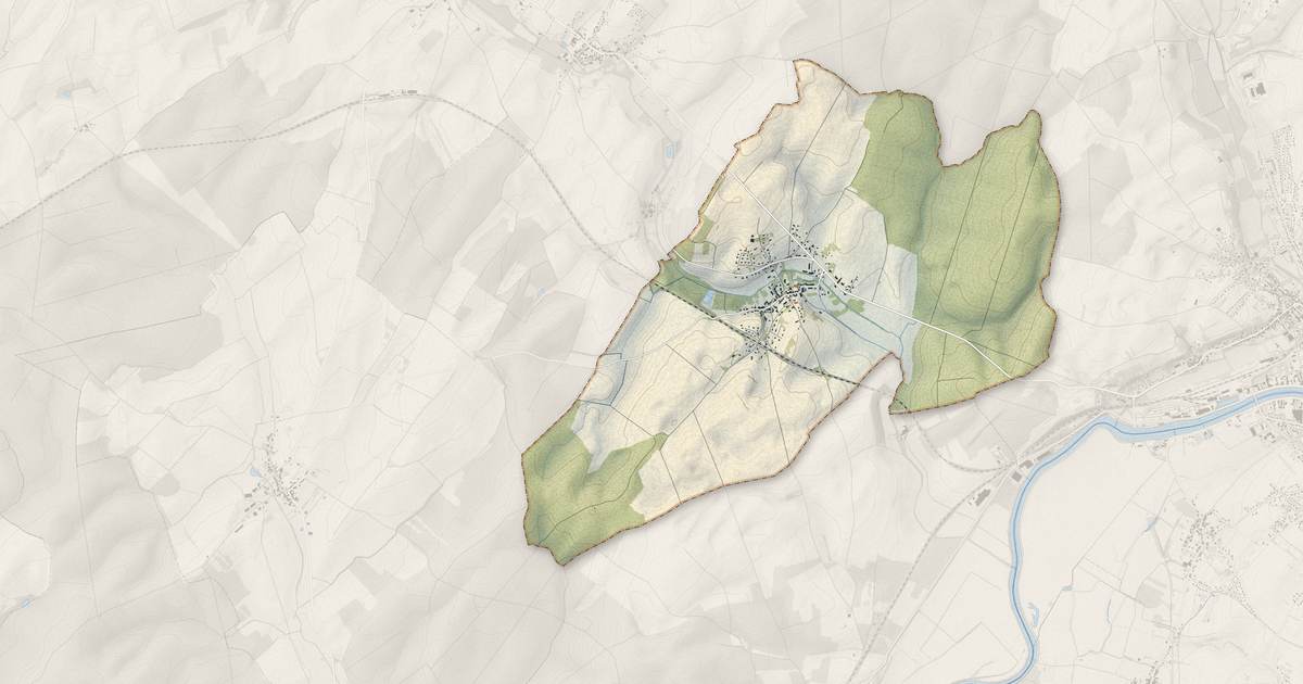 Portrait cartographique de Nantilly : relief, eau, forêts, bâti et voies, calculés à partir des données de l'IGN