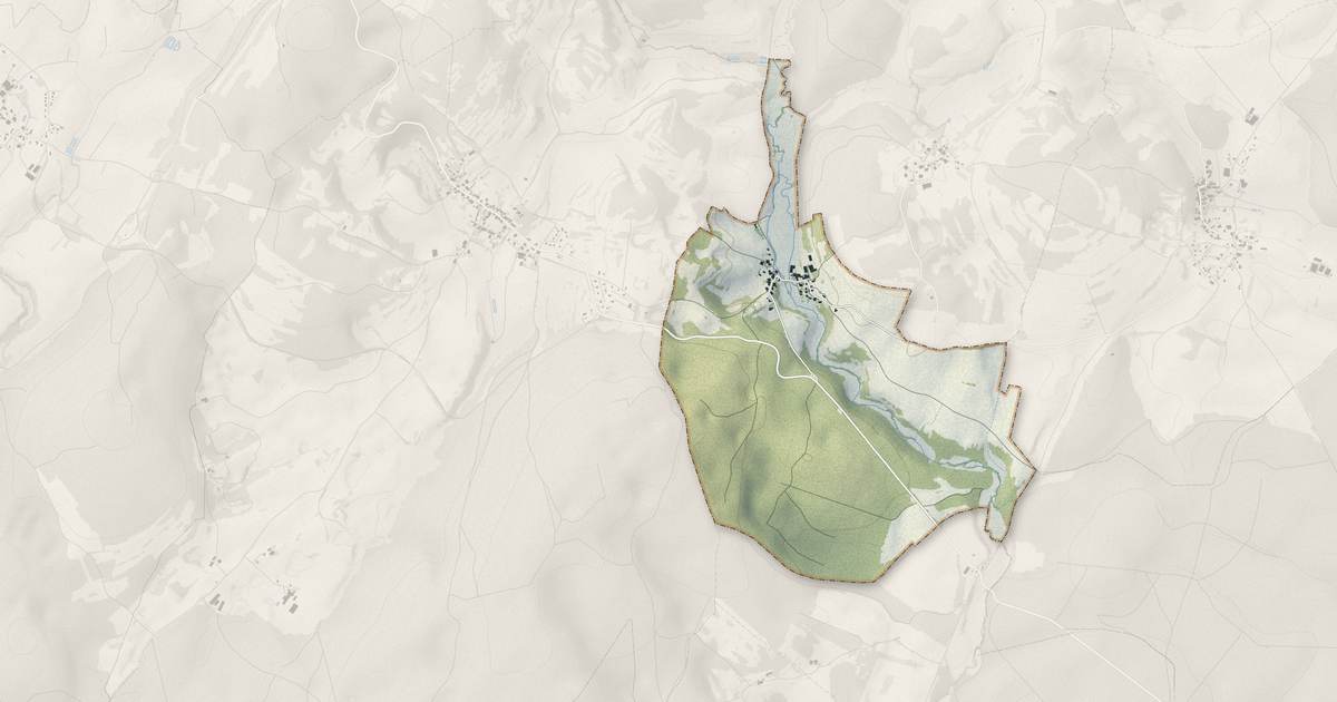 Portrait cartographique de Oppenans : relief, eau, forêts, bâti et voies, calculés à partir des données de l'IGN