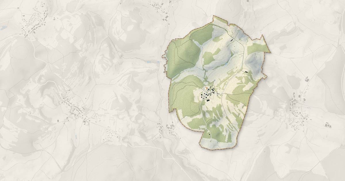 Portrait cartographique de Oricourt : relief, eau, forêts, bâti et voies, calculés à partir des données de l'IGN