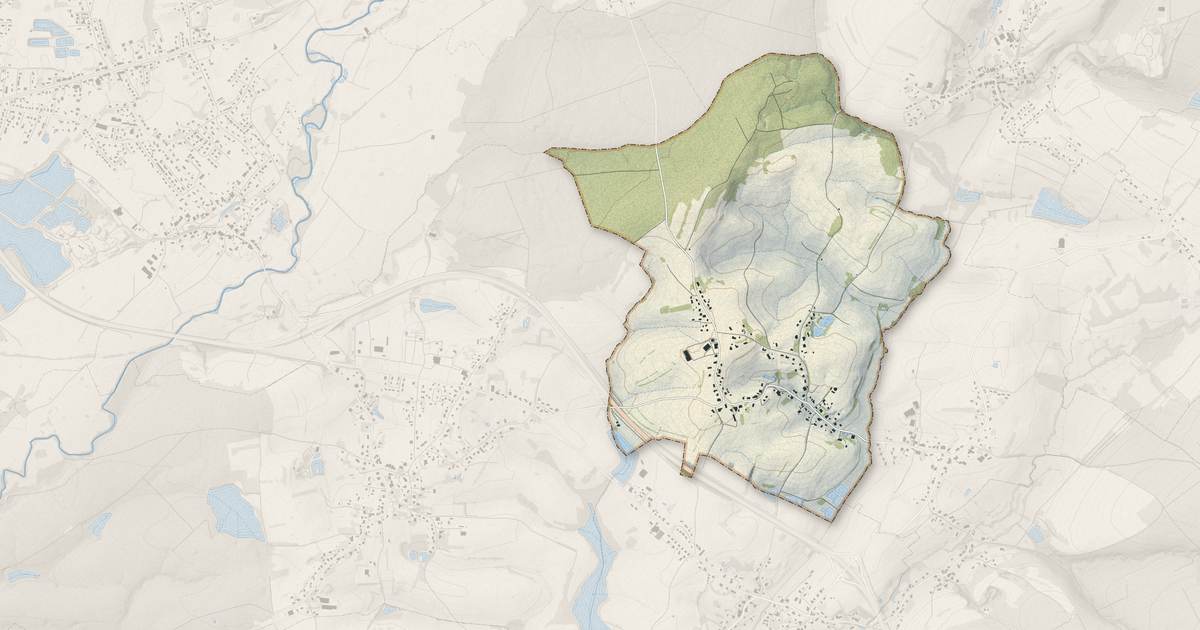 Portrait cartographique de Palante : relief, eau, forêts, bâti et voies, calculés à partir des données de l'IGN