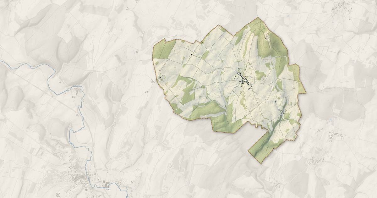 Portrait cartographique de Pierrecourt : relief, eau, forêts, bâti et voies, calculés à partir des données de l'IGN