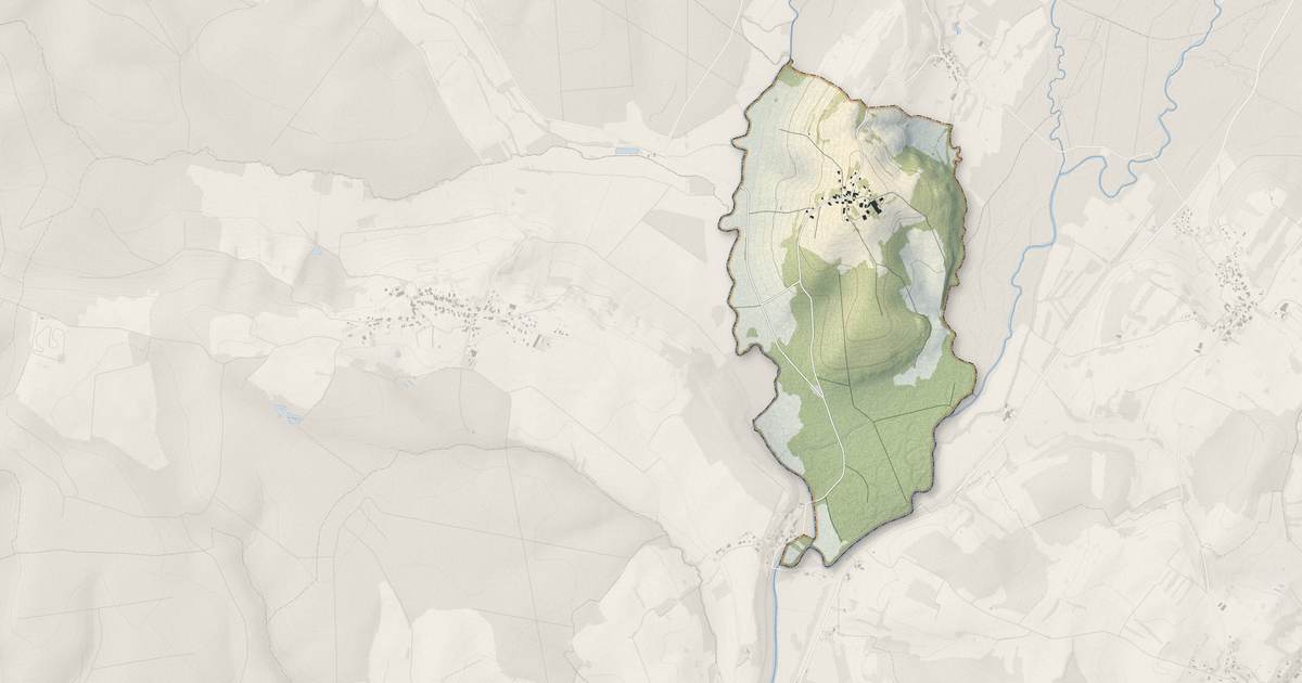 Portrait cartographique de Plainemont : relief, eau, forêts, bâti et voies, calculés à partir des données de l'IGN