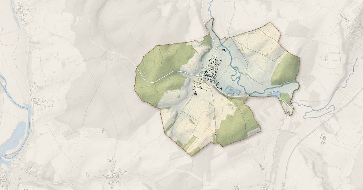Portrait cartographique de Pontcey : relief, eau, forêts, bâti et voies, calculés à partir des données de l'IGN