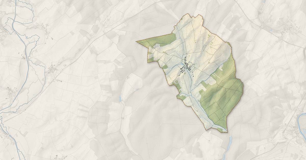 Portrait cartographique de Poyans : relief, eau, forêts, bâti et voies, calculés à partir des données de l'IGN