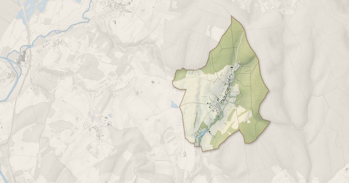 Portrait cartographique de Provenchère : relief, eau, forêts, bâti et voies, calculés à partir des données de l'IGN