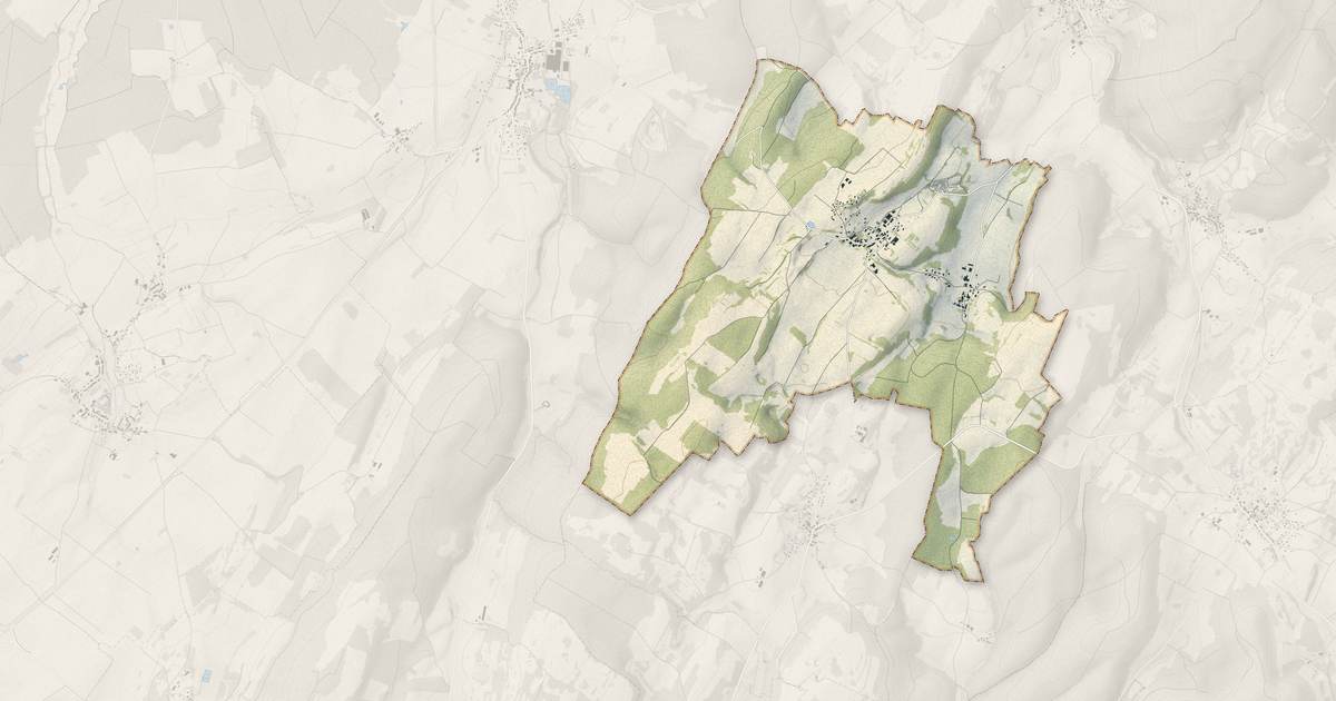 Portrait cartographique de Recologne-lès-Rioz : relief, eau, forêts, bâti et voies, calculés à partir des données de l'IGN