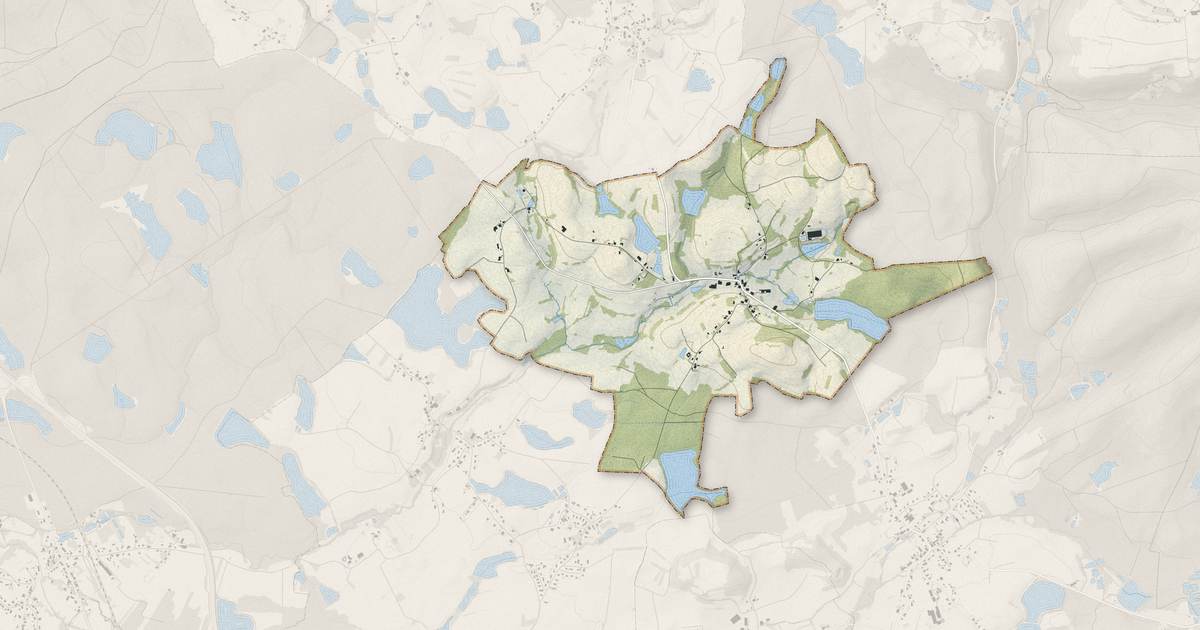 Portrait cartographique de Rignovelle : relief, eau, forêts, bâti et voies, calculés à partir des données de l'IGN