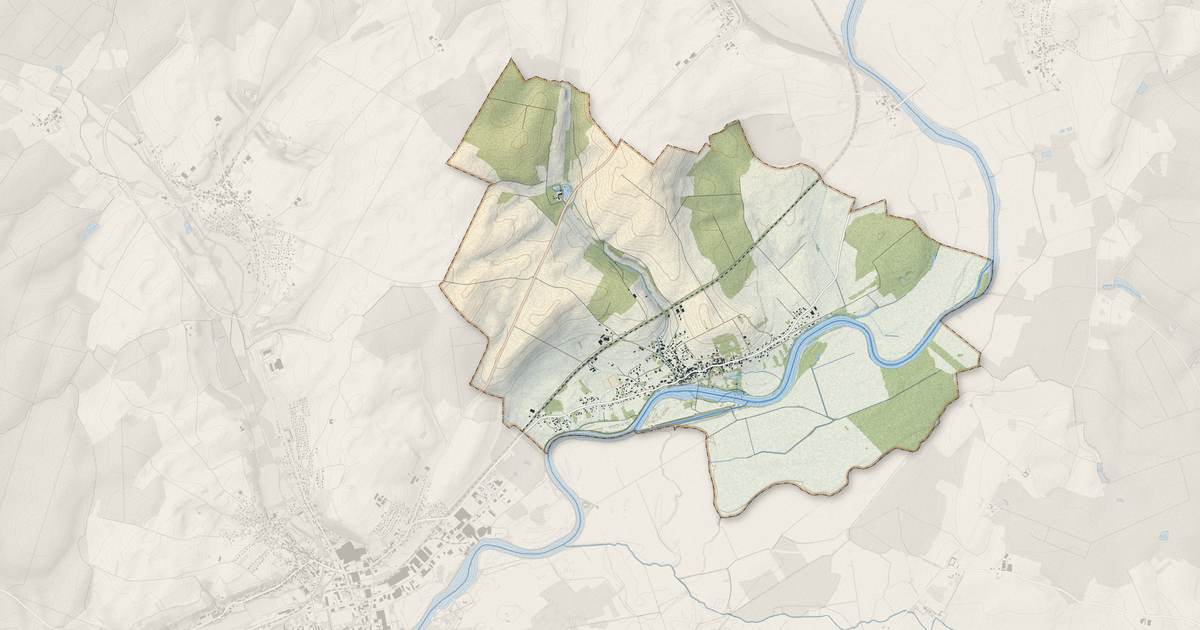 Portrait cartographique de Rigny : relief, eau, forêts, bâti et voies, calculés à partir des données de l'IGN