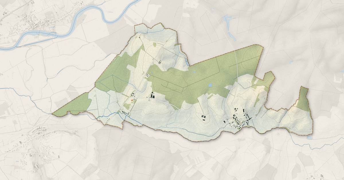 Portrait cartographique de Saint-Broing : relief, eau, forêts, bâti et voies, calculés à partir des données de l'IGN