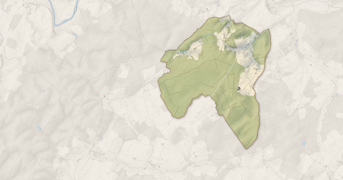 Portrait cartographique de Saint-Gand : relief, eau, forêts, bâti et voies, calculés à partir des données de l'IGN