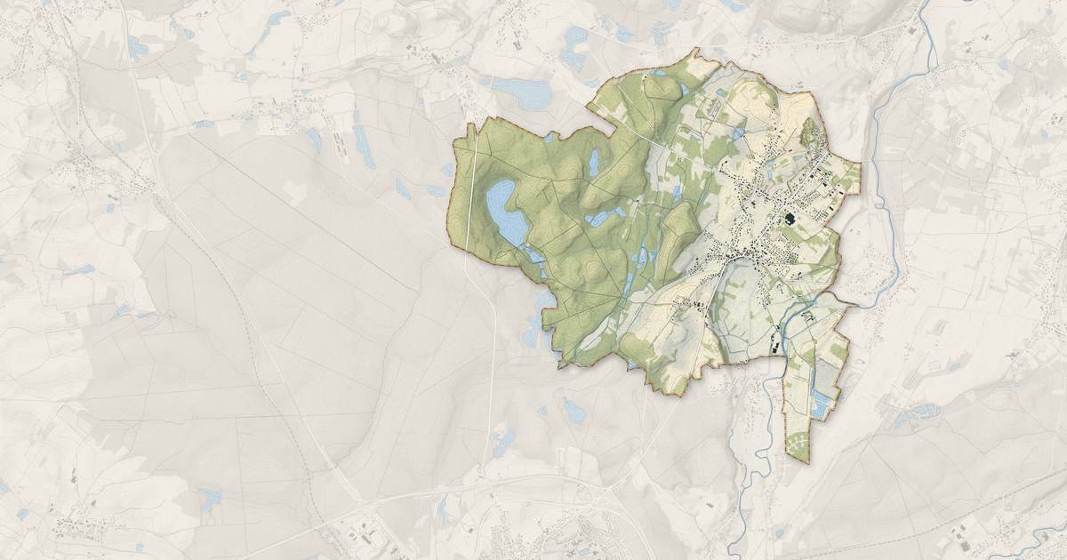 Portrait cartographique de Saint-Germain : relief, eau, forêts, bâti et voies, calculés à partir des données de l'IGN