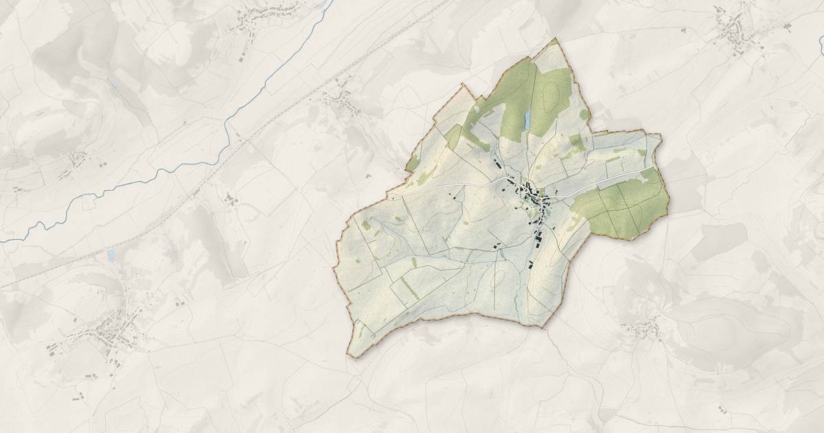 Portrait cartographique de Saint-Marcel : relief, eau, forêts, bâti et voies, calculés à partir des données de l'IGN