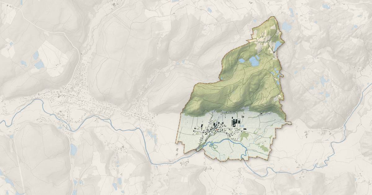 Portrait cartographique de Sainte-Marie-en-Chanois : relief, eau, forêts, bâti et voies, calculés à partir des données de l'IGN