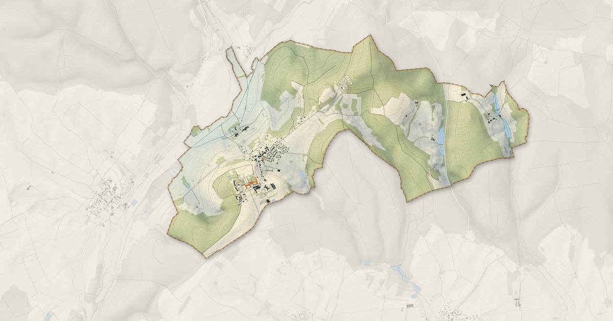 Portrait cartographique de Saint-Rémy-en-Comté : relief, eau, forêts, bâti et voies, calculés à partir des données de l'IGN