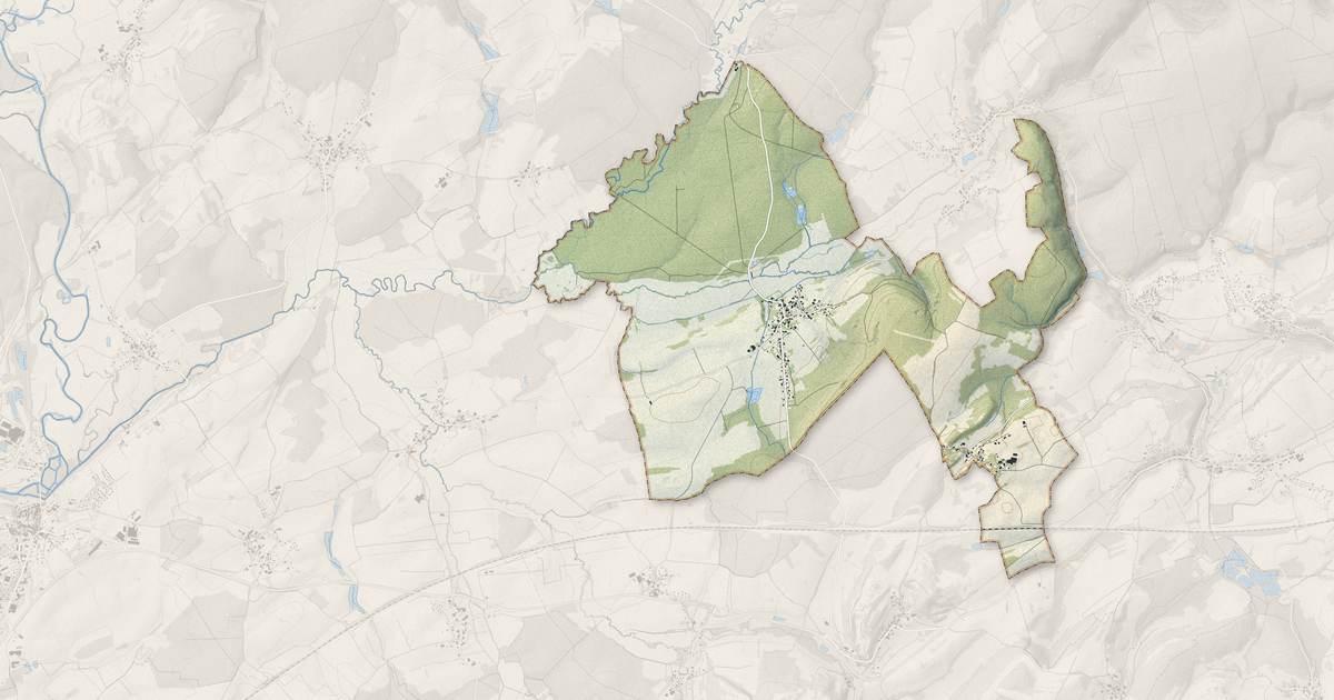 Portrait cartographique de Senargent-Mignafans : relief, eau, forêts, bâti et voies, calculés à partir des données de l'IGN