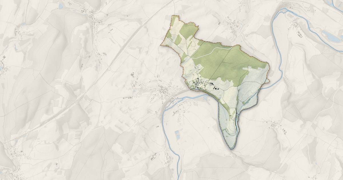 Portrait cartographique de Thiénans : relief, eau, forêts, bâti et voies, calculés à partir des données de l'IGN