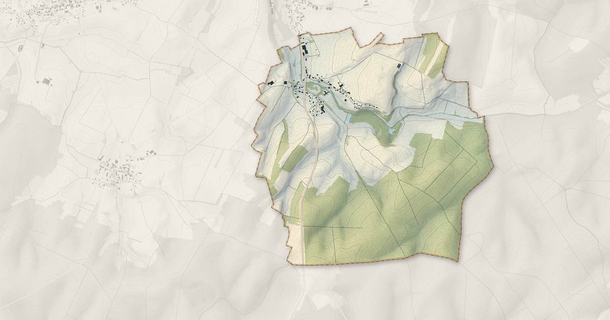 Portrait cartographique de Le Tremblois : relief, eau, forêts, bâti et voies, calculés à partir des données de l'IGN