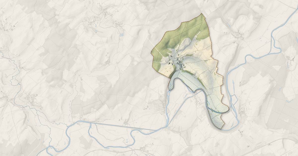 Portrait cartographique de Vanne : relief, eau, forêts, bâti et voies, calculés à partir des données de l'IGN