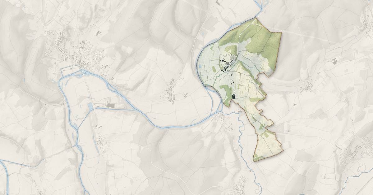 Portrait cartographique de Vauchoux : relief, eau, forêts, bâti et voies, calculés à partir des données de l'IGN