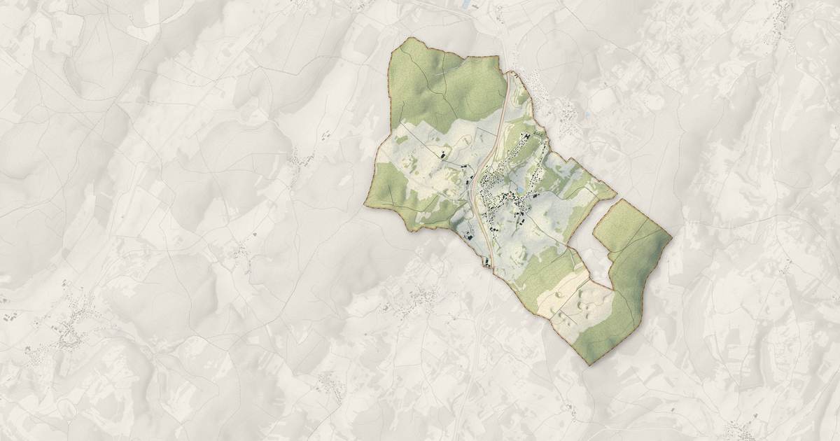 Portrait cartographique de Vellefaux : relief, eau, forêts, bâti et voies, calculés à partir des données de l'IGN