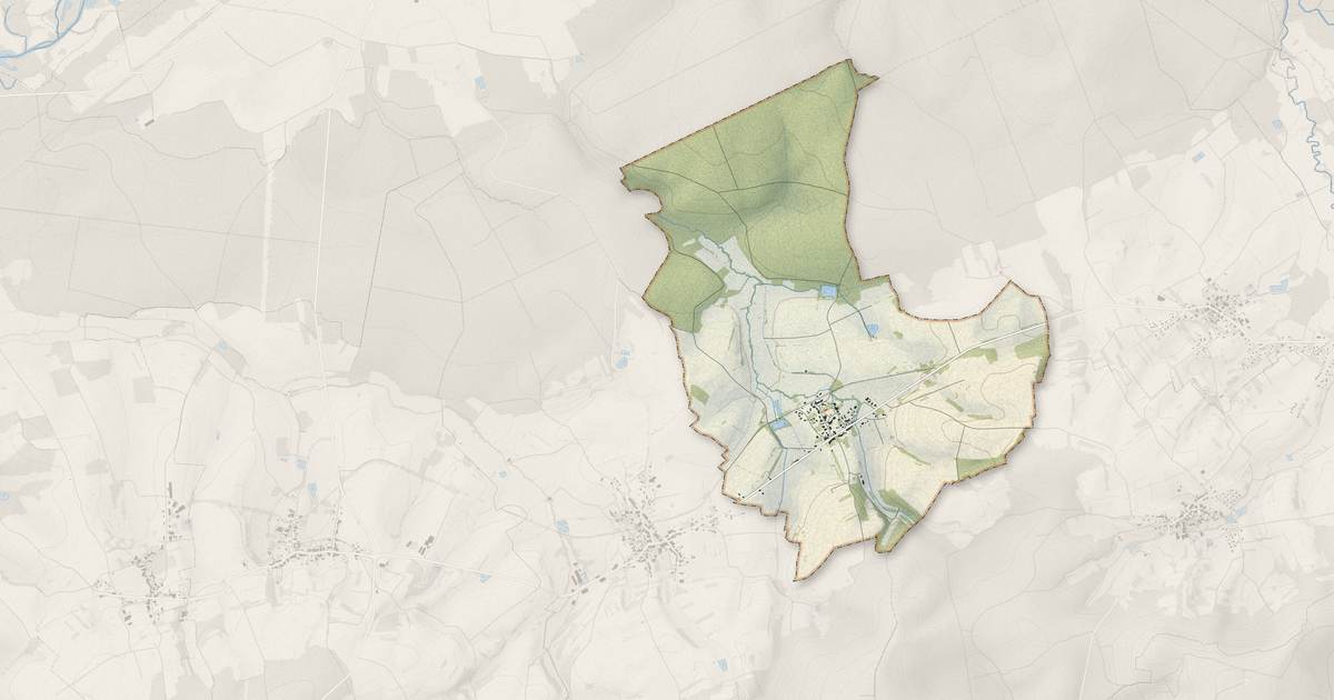 Portrait cartographique de Velorcey : relief, eau, forêts, bâti et voies, calculés à partir des données de l'IGN