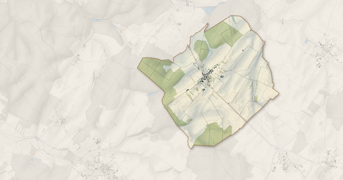 Portrait cartographique de Venère : relief, eau, forêts, bâti et voies, calculés à partir des données de l'IGN
