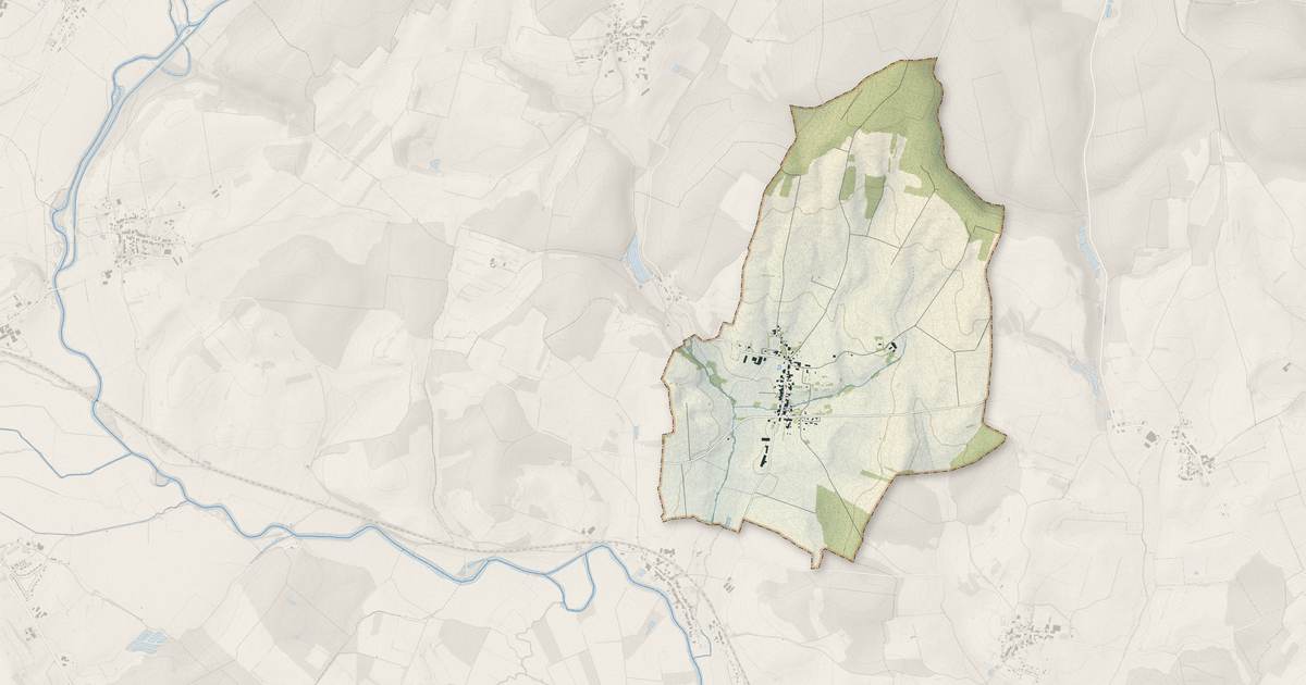 Portrait cartographique de Venisey : relief, eau, forêts, bâti et voies, calculés à partir des données de l'IGN