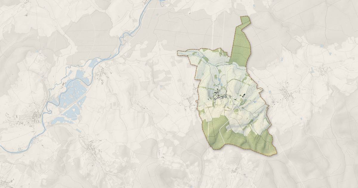 Portrait cartographique de La Villedieu-en-Fontenette : relief, eau, forêts, bâti et voies, calculés à partir des données de l'IGN
