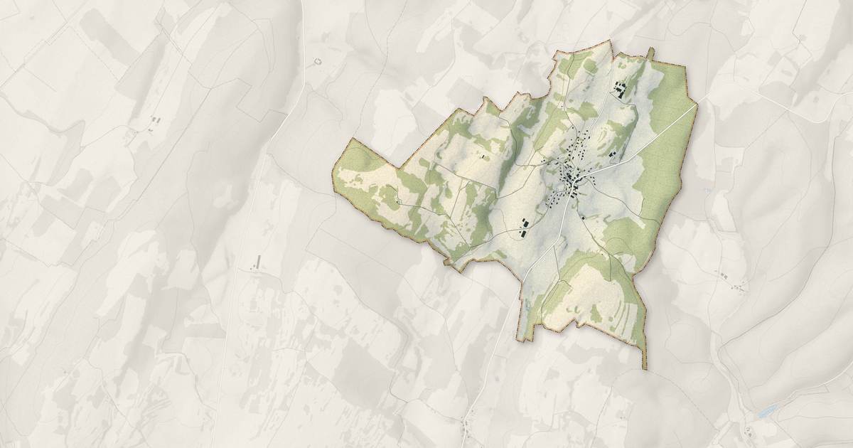 Portrait cartographique de Villers-Bouton : relief, eau, forêts, bâti et voies, calculés à partir des données de l'IGN