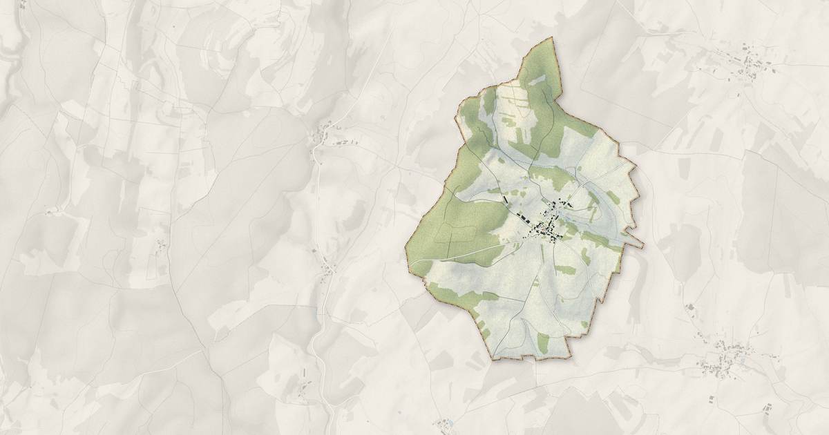 Portrait cartographique de Villers-Vaudey : relief, eau, forêts, bâti et voies, calculés à partir des données de l'IGN
