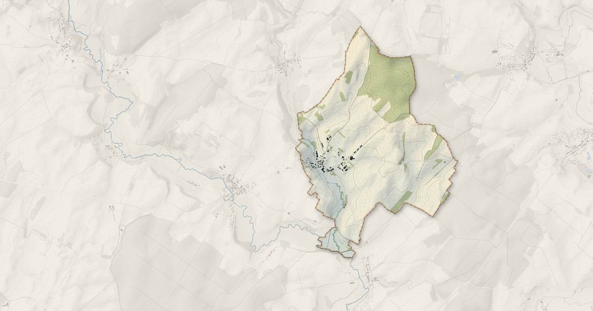 Portrait cartographique de Volon : relief, eau, forêts, bâti et voies, calculés à partir des données de l'IGN
