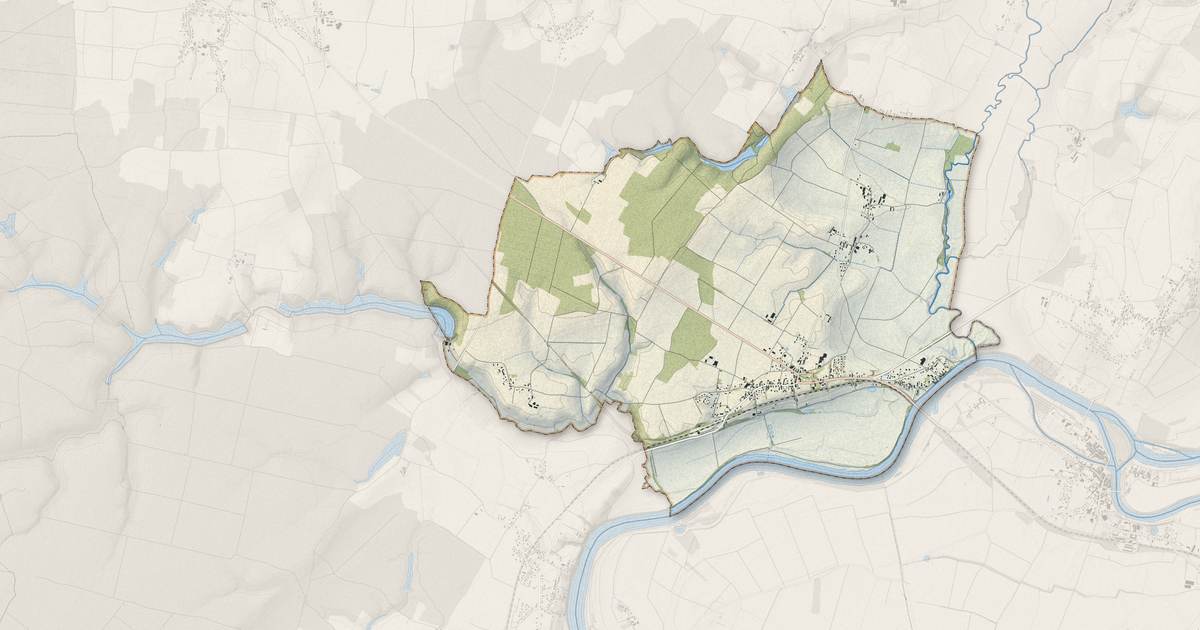 Portrait cartographique de Allerey-sur-Saône : relief, eau, forêts, bâti et voies, calculés à partir des données de l'IGN