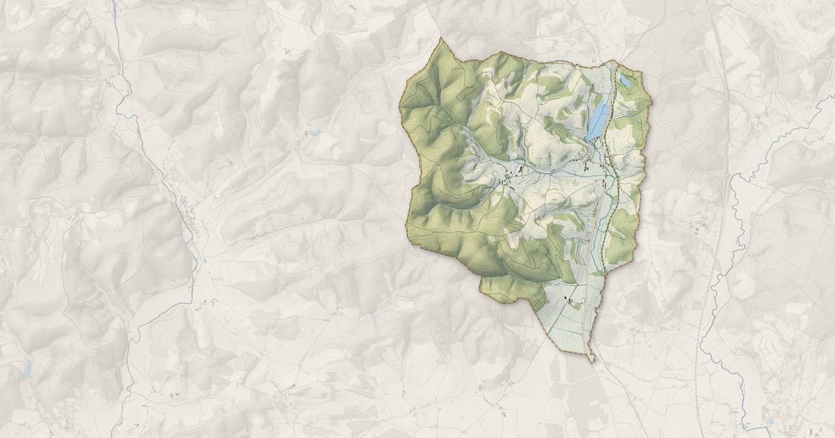 Portrait cartographique de Barnay : relief, eau, forêts, bâti et voies, calculés à partir des données de l'IGN