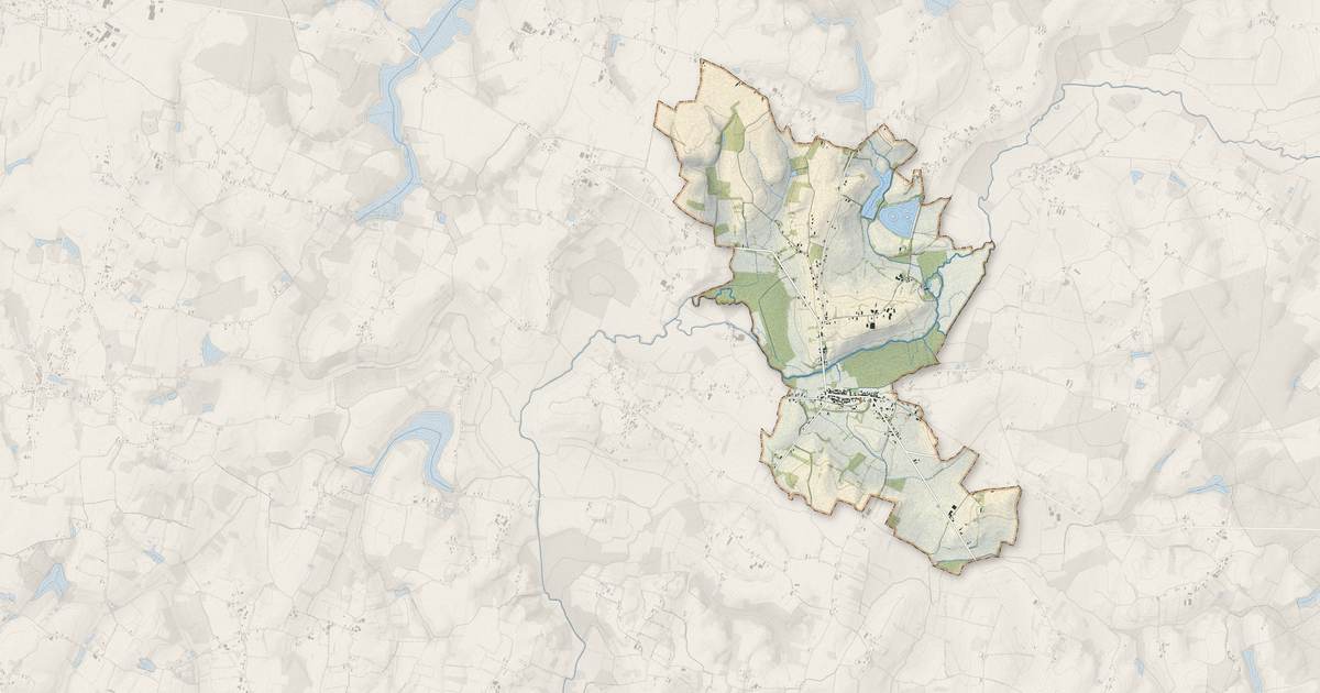 Portrait cartographique de Bellevesvre : relief, eau, forêts, bâti et voies, calculés à partir des données de l'IGN