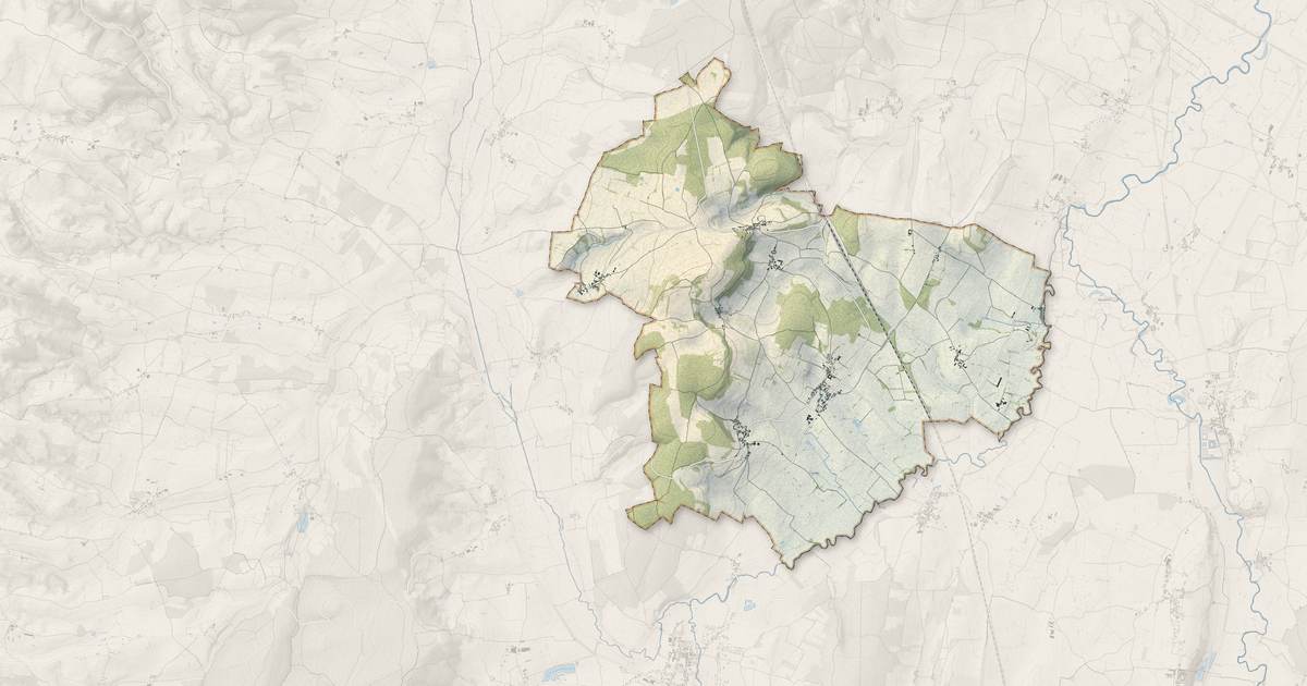 Portrait cartographique de Bonnay-Saint-Ythaire : relief, eau, forêts, bâti et voies, calculés à partir des données de l'IGN